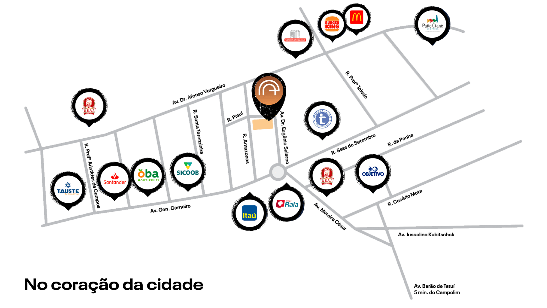 Mapa dos arredores Mapa dos arredores